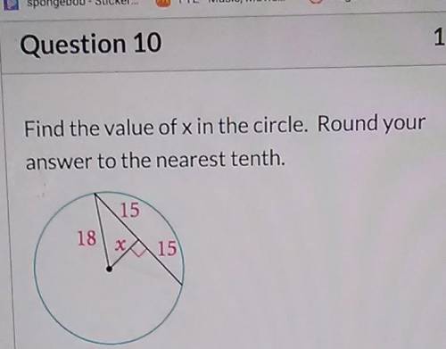 How do you find the value of x in the circle
