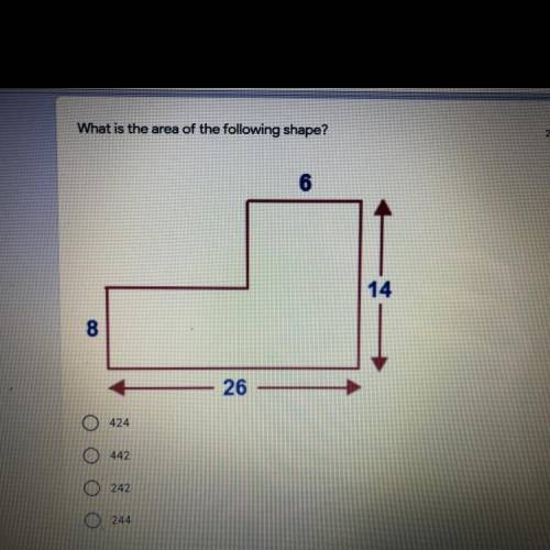 What is the area of the following shape?