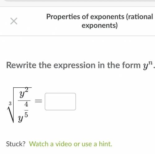 Rewrite the expression in form y n