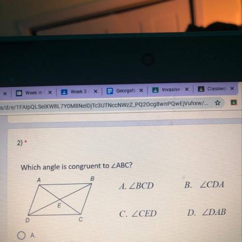 Which angle is congruent to