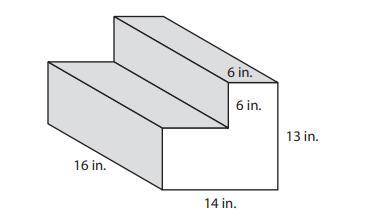 The diagram shows the measurements of a frame into which concrete is poured to make steps. The steps