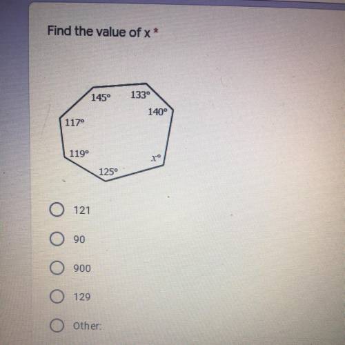 Find the value of x helpp plss