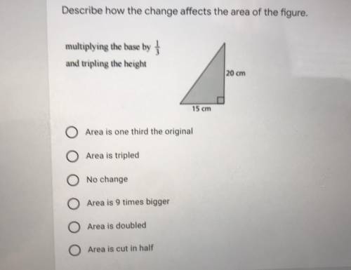 Describe how the change affects the area of the figure.