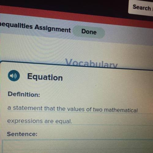 Sentence for equation ?