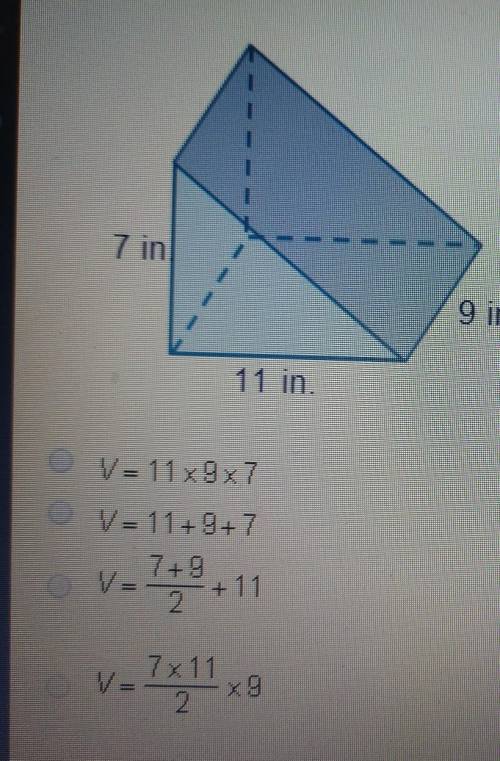 Which equation can be used to find the volume of this solid?