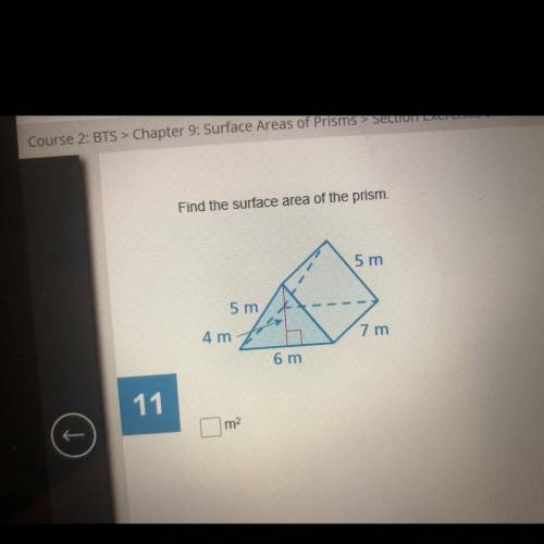 Help please find the surface area of the prism