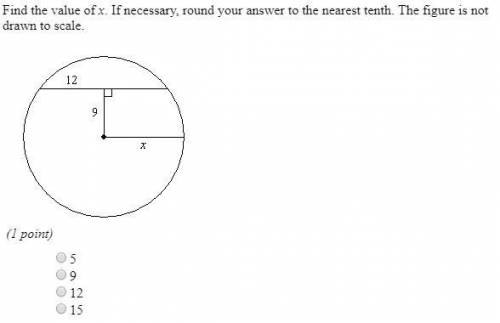 Find the value of x if necessary round your answer to the nearest tenth the figure is not drawn to s