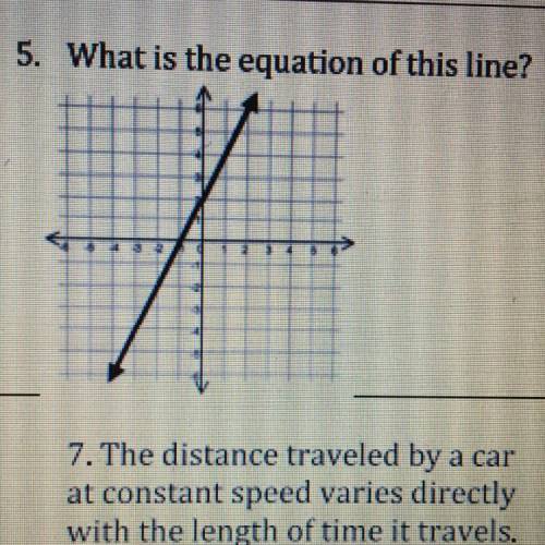 What is the equation of this line  Pls help with number 5
