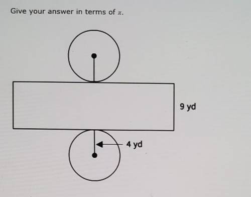 Use the net to find the surface area of the cylinder.Give your answer in terms of pi