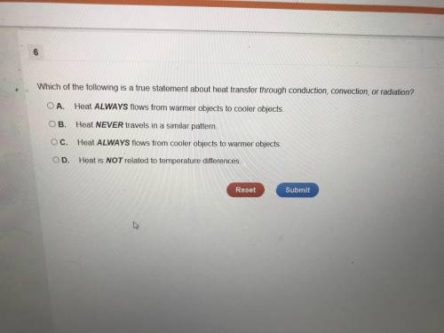 Which of the following is A true statement about heat transfer through conduction convection or radi