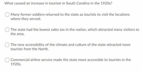 What caused an increase in tourism in South Carolina in the 1920's?