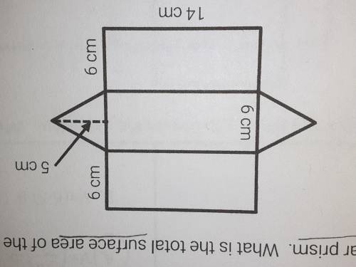 The net below depicts a triangular prism. What is the total surface area of the prism?