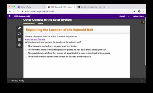 Use the information from the article to answer the question.  Asteroids and Comets Which statement b