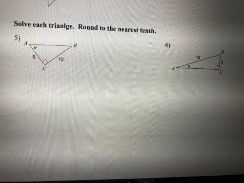 Solve each triangle. Round to the nearest tenth