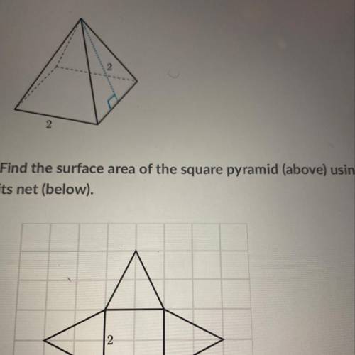 Find the surface area of square pyramid