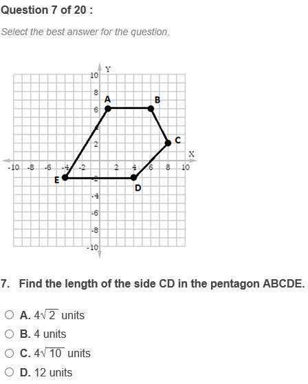 Find the length of the side CD in the pentagon ABCDE