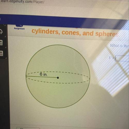 What is the volume of the sphere in terms of A?