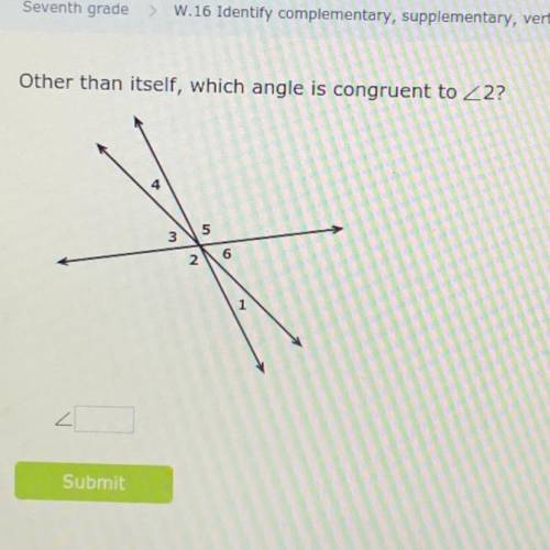 Which angle is congruent to 2?