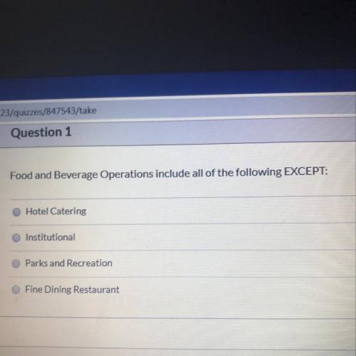 Food and beverage operations include all of the following except