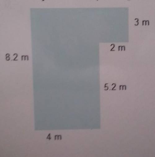 How can you break up the figure into familiar shapes to determine the area?3 m8.2 m2 m5.2 m4 m