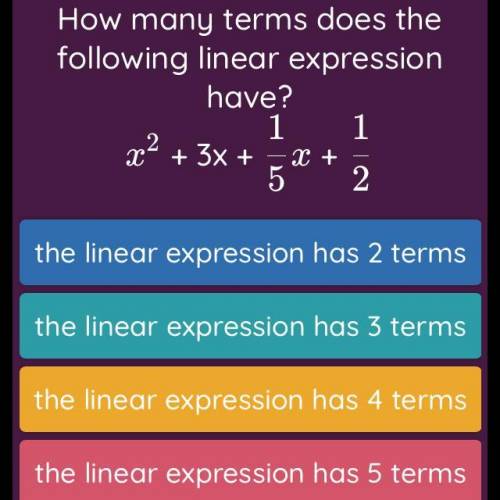 How many terms does the following linear expression have?