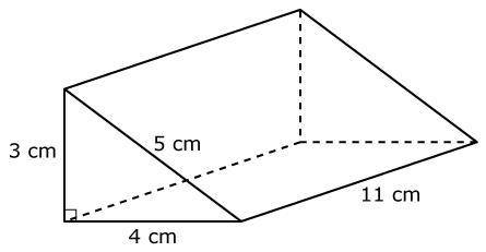 Which expressions will help you find the surface area of this right triangular prism? Select all tha