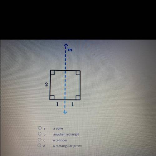 What object will be formed when this rectangle is rotated about line m?
