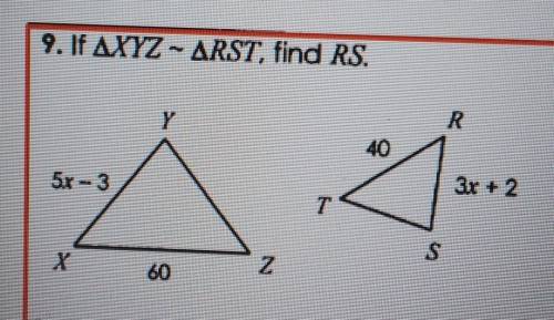 If XYZ - RST. find RS.