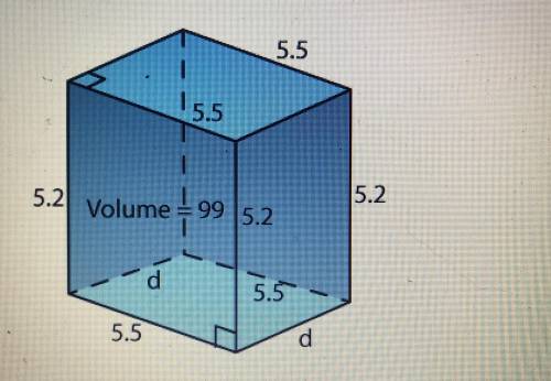 What is the value of d if the volume of Prism F is 99 cubic units ?  A. 5.20 cubic units  B. 3.17 cu