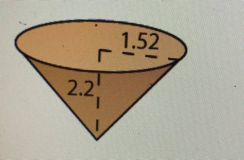 What is the volume of the cone below?  A. 15.97 cubic units  B. 5.32 cubic units  C. 3.75 cubic unit