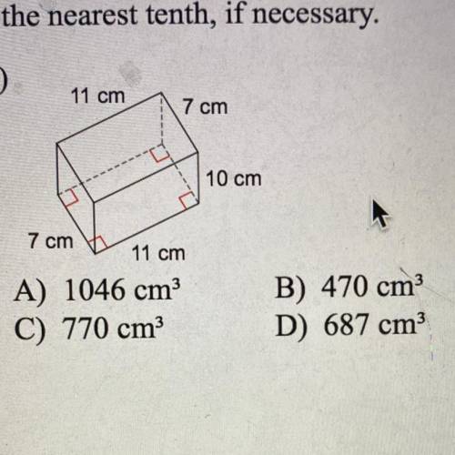 Find the volume ! Please help ASAP round to nearest tenth of necesssry ! Please explain