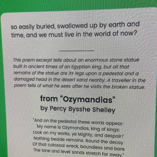 Read the excerpt from the poem “ozymandias” on page 6.  How does the author who created journal entr