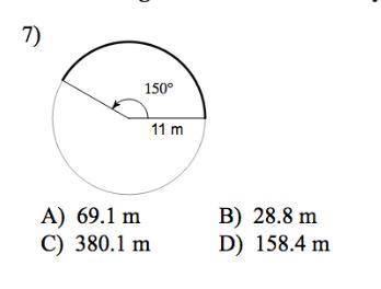 Find the length of the arc. Round to the nearest tenth.