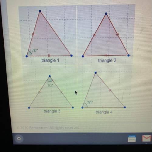 Which triangles in the diagram are congruent?
