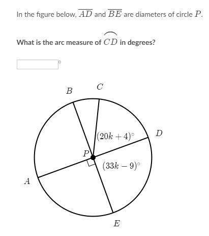 What is the arc measure of CD in degrees?