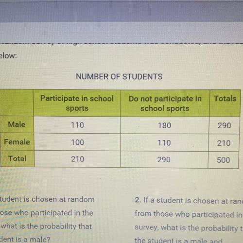 3. If a student is chosen at random from those who participated in the survey, what is the probabili