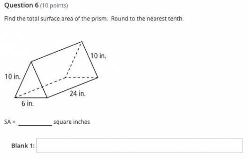 Finding Surface Area Find the total surface area of the prism. Round to the nearest tenth.