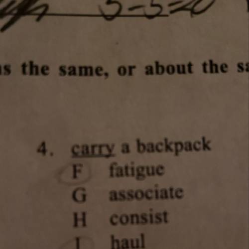 Which word means the same thing as Carry