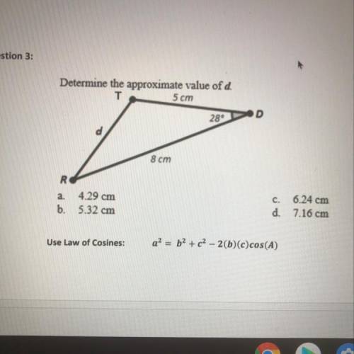 Determine the approximate value of d.