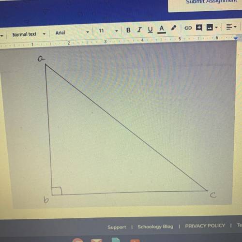 When preparing for Geometry class, Matt labeled a right triangle. Matt’s teacher told him that he ma