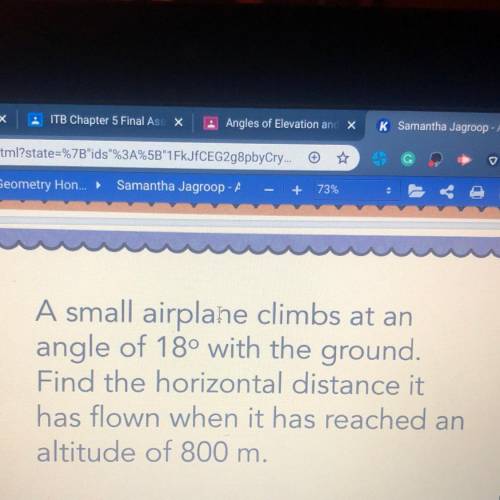 I need to find the horizontal distance it has flown when it reached an altitude of 800m