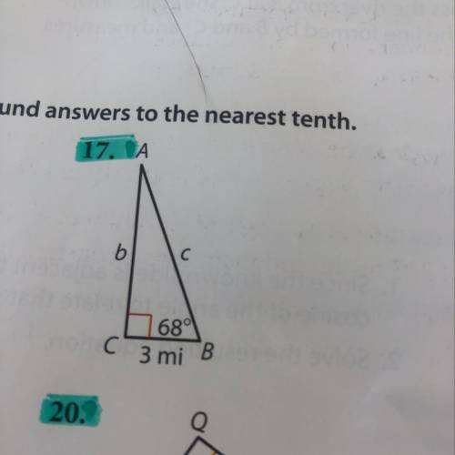 “Solve each right triangle. Round answers to the nearest tenth”