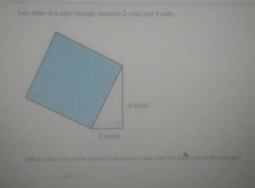 What is the area of the square that shares a side with the third side of the triangle?