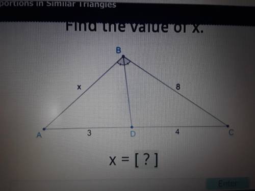I need help. Find the value of x
