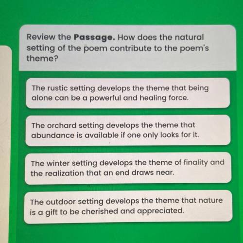 How does the natural setting of the poem contribute to the poems theme?
