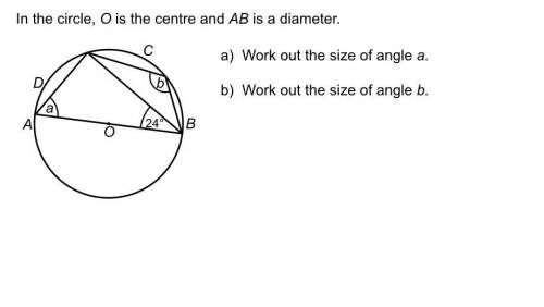 Work out size of angle of a and b