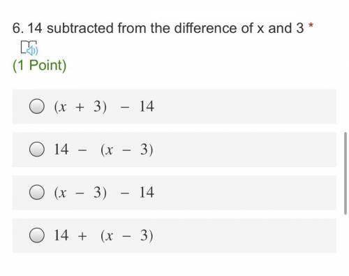 14 subtracted from the difference of x and 3