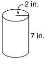 What is the volume of the following cylinder? 43.96 in.3 12.56 in.3 21.98 in.3 87.92 in.3