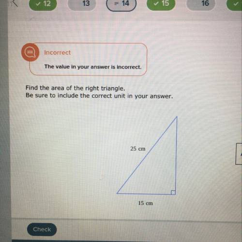 Right triangle area  Help ASAP please