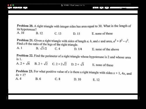Can someone help me with problem 20,21,22